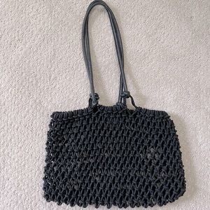 Clare V Black Macramé Tote